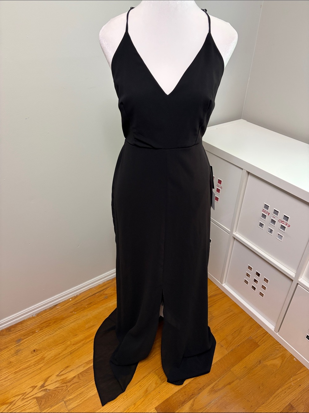 Lulus Story of a Starry Night Black Backless Lace Maxi Dress‎ NWT Size Medium
